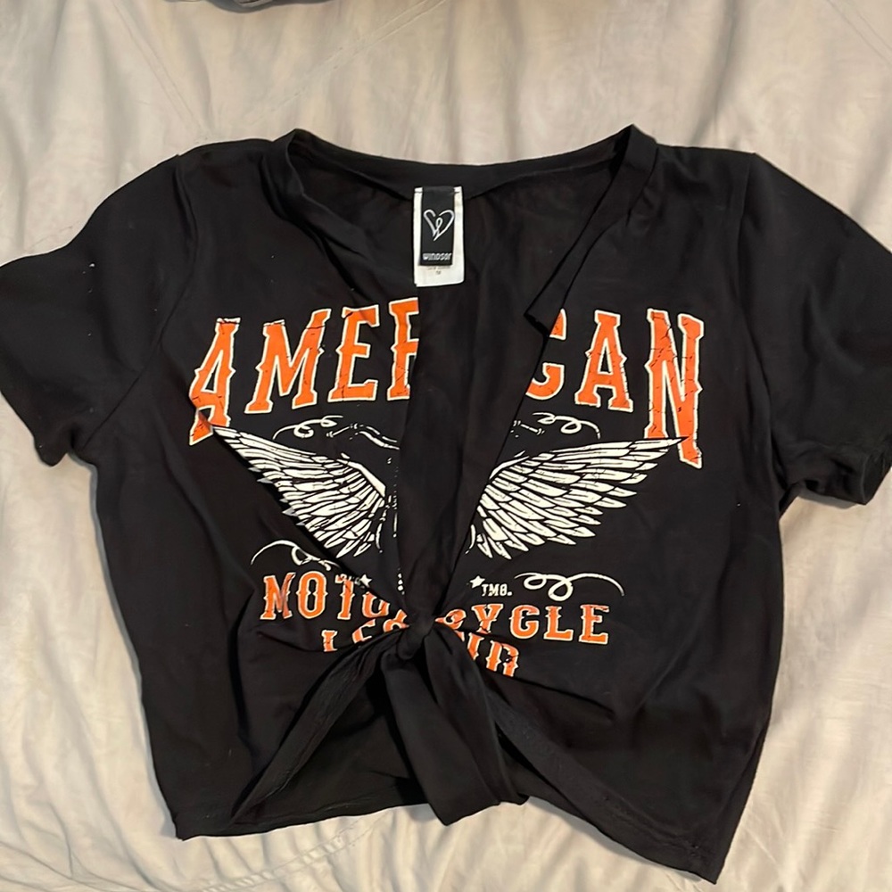 windsor crop top tie in front